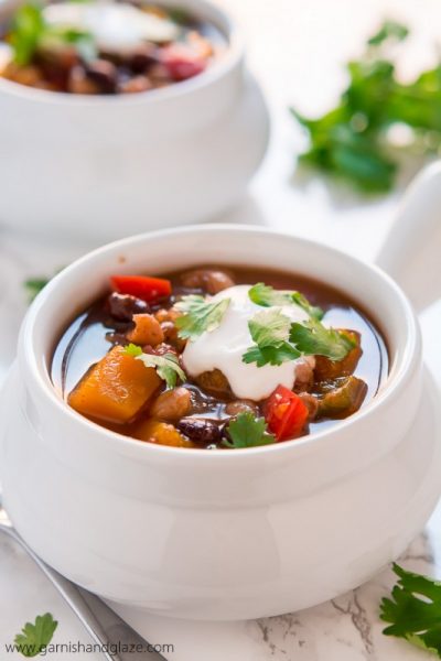 SLOW COOKER BUTTERNUT SQUASH CHILI