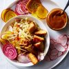 Peanut Noodles with Seared Tempeh and Fried Shallots