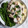 Creamy Chickpeas & Mushrooms Over Mashed Potatoes