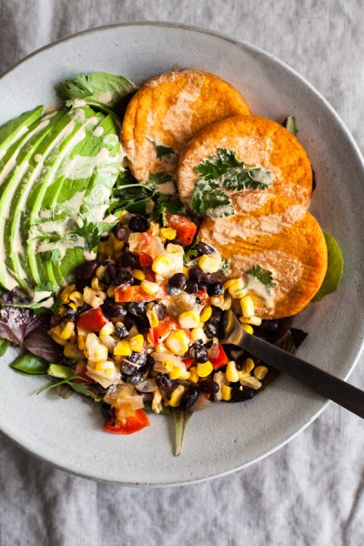 Southwestern Sweet Potato Hash Brown & Black Bean Breakfast Bowls