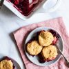 Vegan Peach & Cherry Cornmeal Cobbler