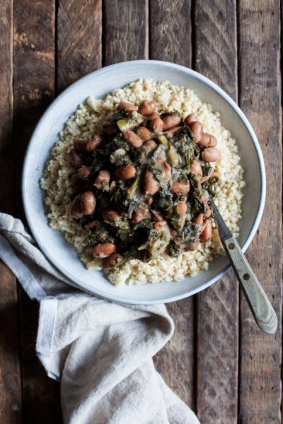 Great Big Pot of Braised Beans & Kale