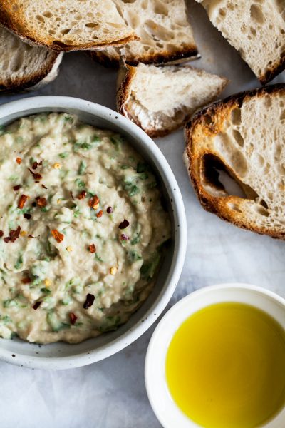 Emilie Raffa’s Everyday Sourdough & Spicy White Bean Arugula Dip