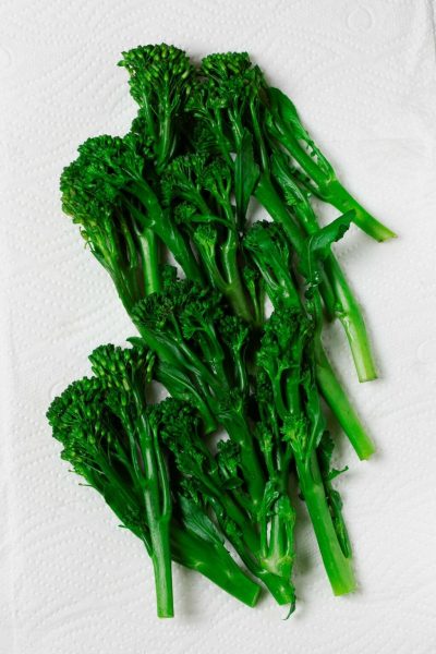 Simple Steamed Broccolini with Tahini Dressing